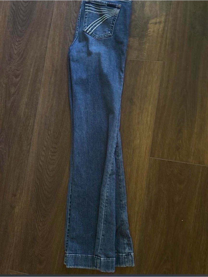 7 For All Mankind Dark Blue Flared Jeans